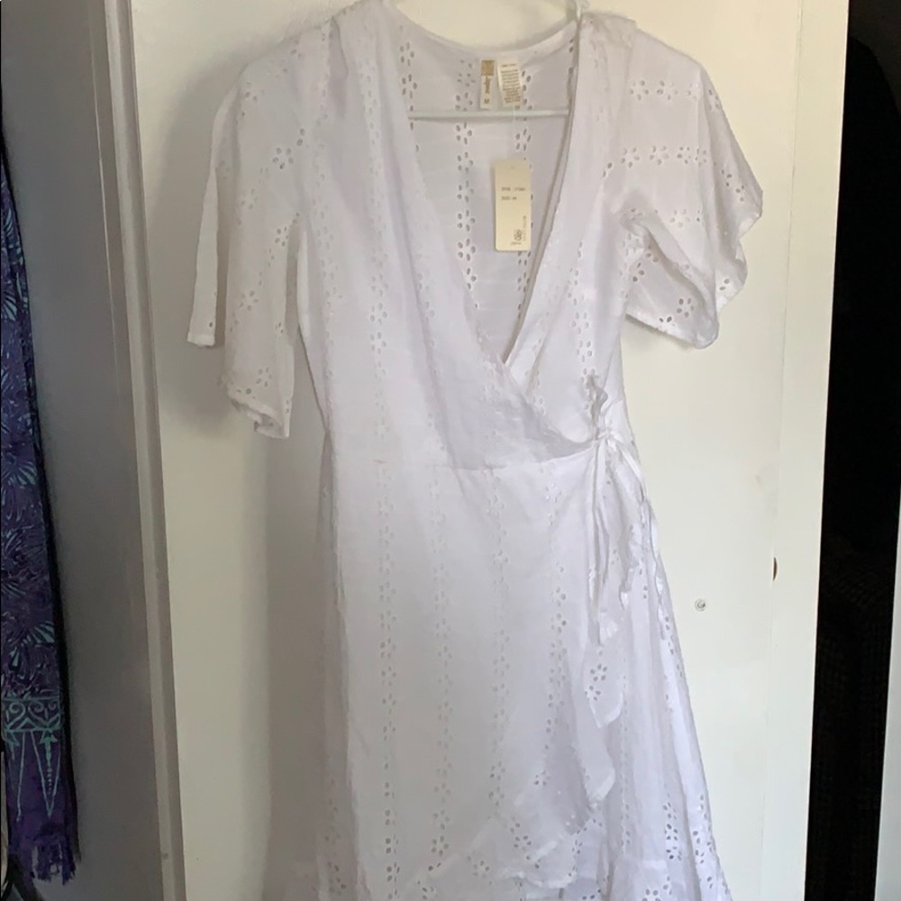 White Eyelet Wrap Sundress